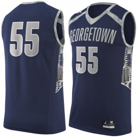 Male Georgetown Hoyas #55 Navy Basketball Jersey