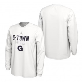 Georgetown Hoyas Jordan Brand On Court Long Sleeve T-Shirt White