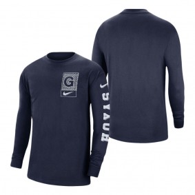 Georgetown Hoyas Nike Seasonal Max90 2-Hit Long Sleeve T-Shirt Navy