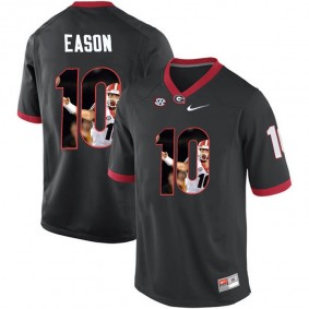 Georgia Bulldogs #10 Jacob Eason Black Printing Player Portrait NCAA Football Limited Jersey