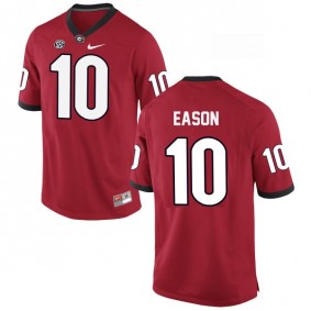 Male Georgia Bulldogs #10 Jacob Eason Red Football Jersey