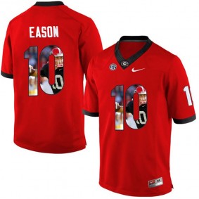 Georgia Bulldogs #10 Jacob Eason Red Printing Player Portrait NCAA Football Limited Jersey