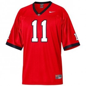 Male Georgia Bulldogs #11 Aaron Murray Red Football Jersey