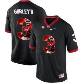 Georgia Bulldogs #3 Todd Gurley II Black Printing Player Portrait NCAA Football Limited Jersey