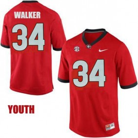 Youth Georgia Bulldogs #34 Herschel Walker Red Football Jersey