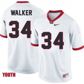 Youth Georgia Bulldogs #34 Herschel Walker White Football Jersey