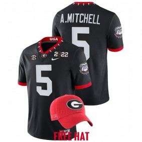 Georgia Bulldogs Adonai Mitchell #5 Free Hat Jersey Black 2021 CFP National Champions