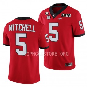 Adonai Mitchell Georgia Bulldogs 2023 National Championship #5 Jersey Men's Red College Football Playoff Uniform