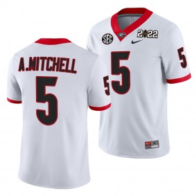 Adonai Mitchell Georgia Bulldogs 2021 CFP National Champions White 5 Jersey Men