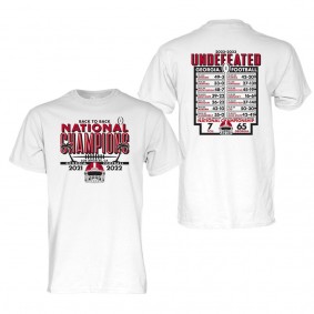 Georgia Bulldogs Blue 84 College Football Playoff 2022 National Champions Schedule T-Shirt White