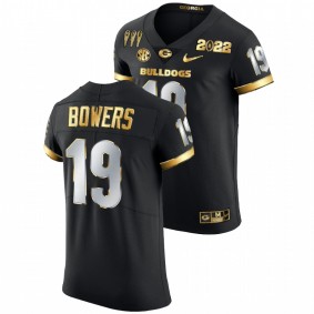 Georgia Bulldogs Brock Bowers #19 Golden Limited Jersey Black 3X CFP National Champions