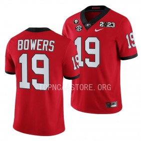 Brock Bowers Georgia Bulldogs 2023 National Championship #19 Jersey Men's Red College Football Playoff Uniform