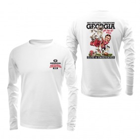 Georgia Bulldogs College Football Playoff 2022 National Champions Illustration Long Sleeve T-Shirt White