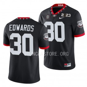 2023 National Championship Daijun Edwards Georgia Bulldogs #30 Black College Football Playoff Jersey Men's