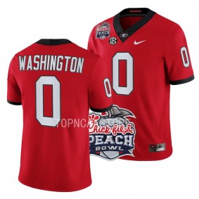 Georgia Bulldogs 2022 Peach Bowl Darnell Washington #0 Red Men's College Football Playoff Jersey