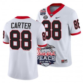 2022 Peach Bowl Jalen Carter Georgia Bulldogs #88 White College Football Playoff Jersey Men's