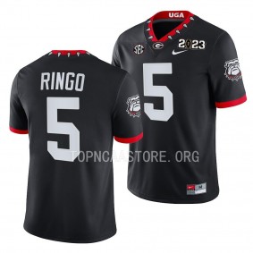 2023 National Championship Kelee Ringo Georgia Bulldogs #5 Black College Football Playoff Jersey Men's