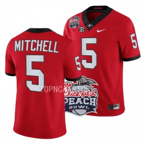 Georgia Bulldogs 2022 Peach Bowl Kelee Ringo #5 Red Men's College Football Playoff Jersey