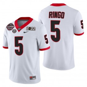 Georgia Bulldogs Kelee Ringo #5 Jersey White 2021-22 CFP National Champions