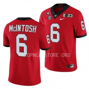 Kenny McIntosh Georgia Bulldogs 2023 National Championship #6 Jersey Men's Red College Football Playoff Uniform