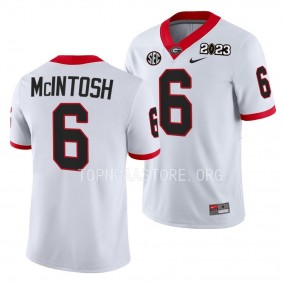 Georgia Bulldogs 2023 National Championship Kenny McIntosh #6 White Men's College Football Playoff Jersey