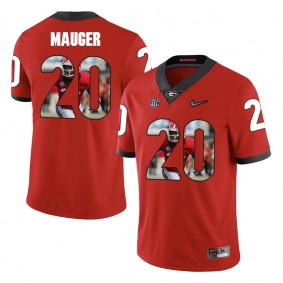 Georgia Bulldogs Football #20 Red Player Portrait College Quincy Mauger Jersey