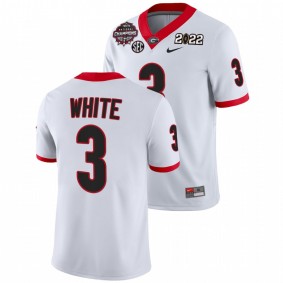 Georgia Bulldogs Zamir White #3 Jersey White 2021-22 CFP National Champions