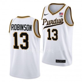 Purdue Boilermakers Rick Mount-Era Glenn Robinson #13 White Throwback Basketball Jersey