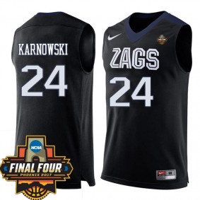 Gonzaga Bulldogs #24 Przemek Karnowski Black NCAA Basketball 2017 Final Four Team Jersey