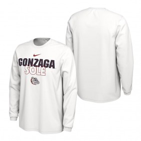 Gonzaga Bulldogs On Court Long Sleeve T-Shirt White