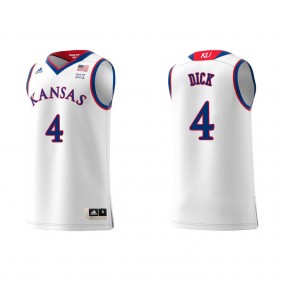 Gradey Dick Kansas Jayhawks adidas Replica Swingman Team College Basketball Jersey White