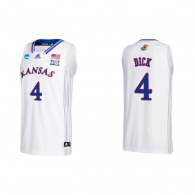 Gradey Dick Kansas Jayhawks adidas Team College Basketball Jersey White