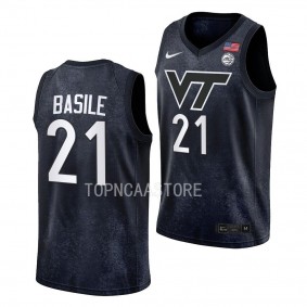 2022-23 Virginia Tech Hokies Grant Basile Black Swingman Jersey College Basketball