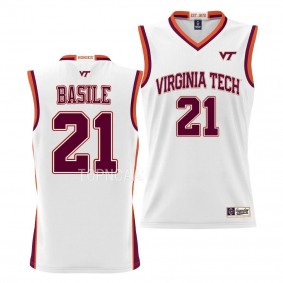 Grant Basile Virginia Tech Hokies #21 White NIL Pick-A-Player Jersey Basketball