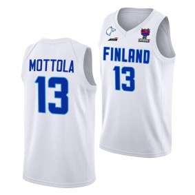 FIBA EuroBasket 2022 Finland Hanno Mottola Home White #13 Jersey