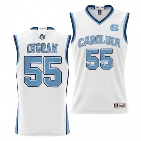 Harrison Ingram UNC Tar Heels #55 White NIL Basketball Jersey Unisex Lightweight