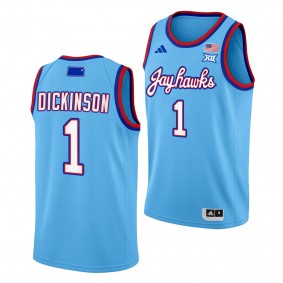 Kansas Jayhawks Hunter Dickinson Baby Blue #1 DRIP Alternate Jersey 2023-24 Mens Basketball Unisex