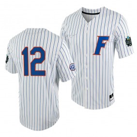 Hurston Waldrep Florida Gators #12 White Royal 2023 College World Series NCAA Baseball Jersey