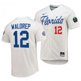 Florida Gators Hurston Waldrep 2023 College World Series White #12 Replica Jersey NCAA Baseball