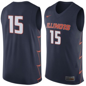 Male Illinois Fighting Illini #15 Navy Basketball Jersey