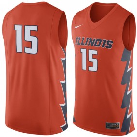 Male Illinois Fighting Illini #15 Orange Basketball Jersey