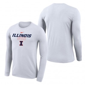 Illinois Fighting Illini On Court Bench Long Sleeve T-Shirt White