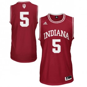 Male Indiana Hoosiers #5 Crimson Basketball Jersey