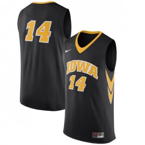 Male Iowa Hawkeyes #14 Black Basketball Jersey