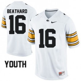 Youth Iowa Hawkeyes #16 C.J. Beathard White Football Jersey