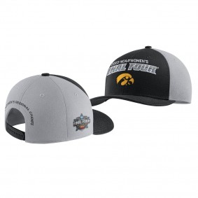 Iowa Hawkeyes Black Gray 2023 NCAA March Madness Final Four Regional Champs Women's Basketball Adjustable Hat