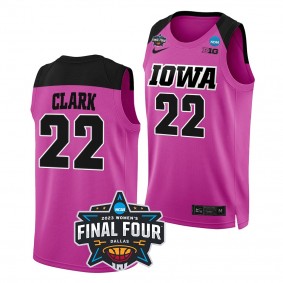 2023 NCAA Final Four Caitlin Clark Iowa Hawkeyes #22 Pink Womens Basketball Jersey