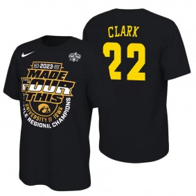 Iowa Hawkeyes Caitlin Clark 2023 NCAA Women's Basketball Tournament March Madness Final Four Regional Champions T-Shirt