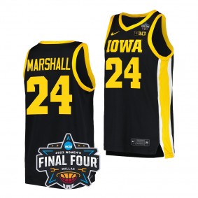 Iowa Hawkeyes Gabbie Marshall 2023 National Championship Bound Womens Basketball Jersey Black #24