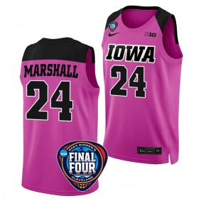 Iowa Hawkeyes #24 Gabbie Marshall 2024 NCAA March Madness Final Four Pink Womens Basketball Jersey